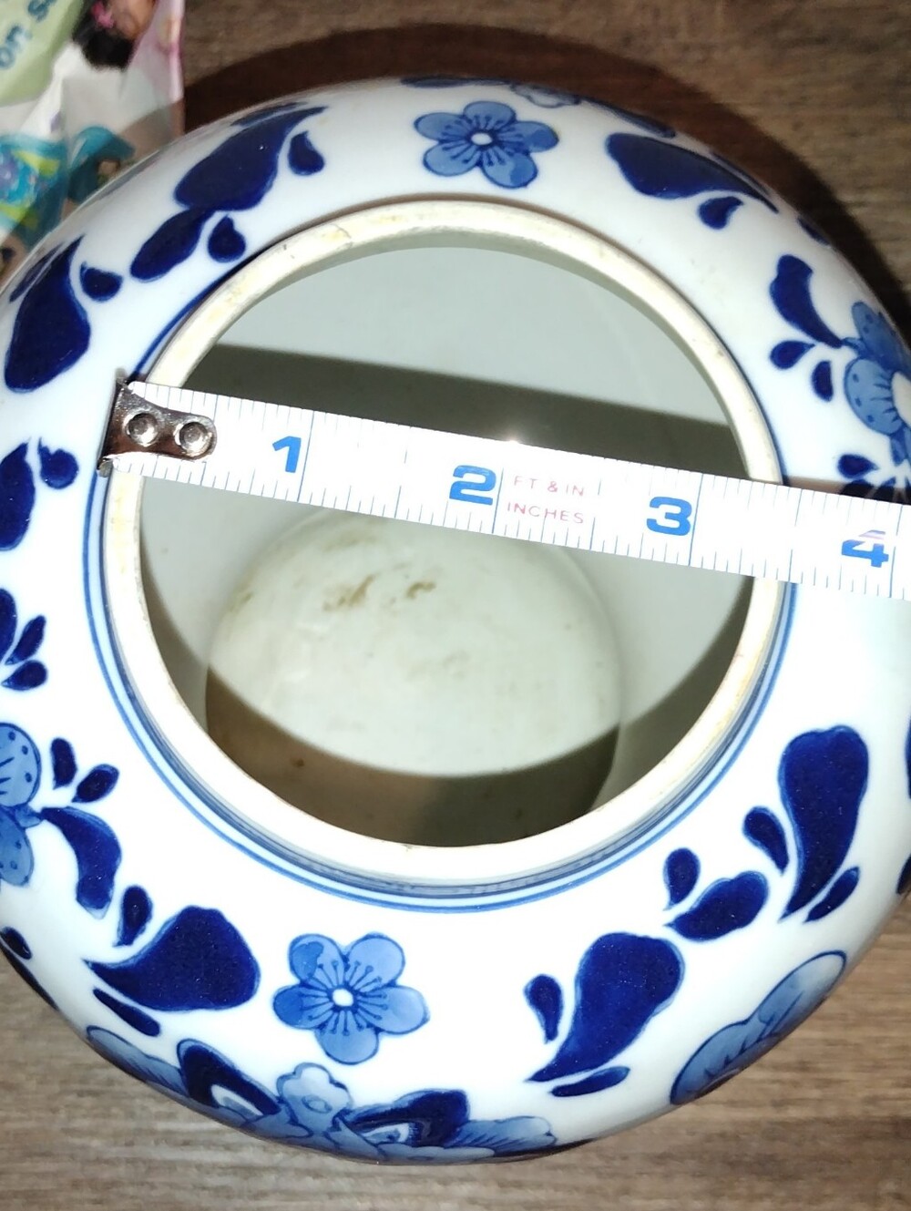 Blue and White Floral Lotus Peony Porcelain Ginger Jar - Picture 7 of 8